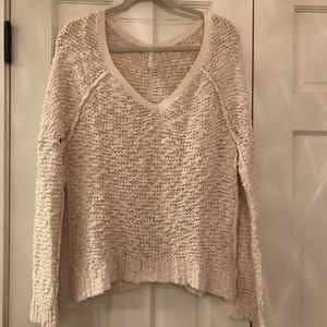 Free People Songbird Sweater Chunky Knit V Neck